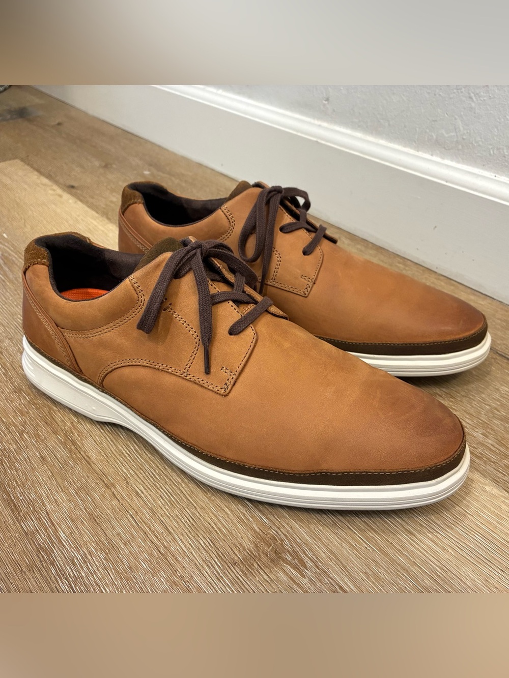 Rockport Men's Dressports 2 Go Plain Toe Oxfords "New Caramel" Leather Men’s 13